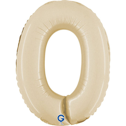 Satin Cream Number 0 Small Foil 36cm (14") AIR-FILLED #141004