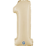 Satin Cream Number 1 Small Foil 36cm (14") AIR-FILLED #141011