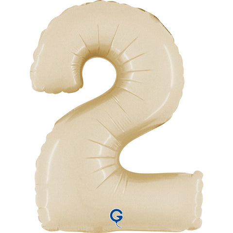 Satin Cream Number 2 Small Foil 36cm (14") AIR-FILLED #141028