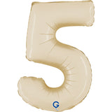 Satin Cream Number 5 Small Foil 36cm (14") AIR-FILLED #141059
