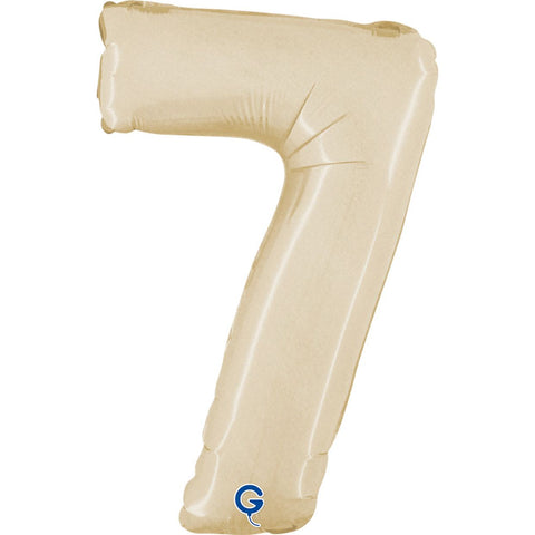 Satin Cream Number 7 Small Foil 36cm (14") AIR-FILLED #141073