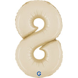 Satin Cream Number 8 Small Foil 36cm (14") AIR-FILLED #141080