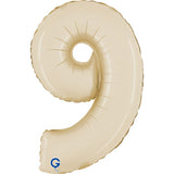 Satin Cream Number 9 Small Foil 36cm (14") AIR-FILLED #141097