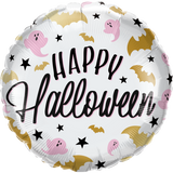 Halloween Glam Bats and Ghosts Foil 45cm (18") Round INFLATED #15009