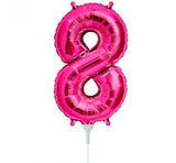 Magenta Number 8 (eight) Balloon 41cm AIR FILLED ONLY #00450