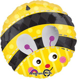 Cute Bumble Bee Foil Balloon INFLATED 45cm #17264