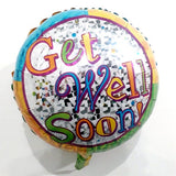 Get Well Soon Color Mosaic Foil Balloon, 46cm 18 Inch Round INFLATED #17989