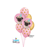 Birthday Pugs Dazzler Balloon Bouquet