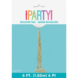 GOLD FOIL TASSEL BALLOON TAIL 1.82M (6FT)  #18408