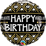 Birthday Aztec Mud Cloth Print Foil 45cm (18") Round Foil #18919