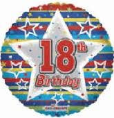 Happy 18th Birthday Many Stars Balloon 18" 46cm INFLATED #17968