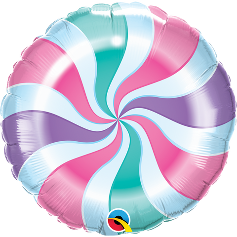 Candy Pastel Swirl Foil 45cm (18") INFLATED #19848