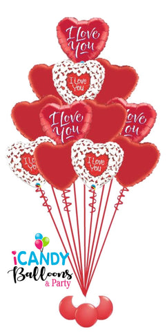 I Love You 1 Dozen Red Roses Balloon Bouquet #VDAY7