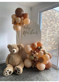 Beige, Pink, Blue or Lilac Arch Backdrop Wall Hire with Balloon Garland #BPBLBD
