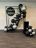 Black Square 3D Frame with Organic Balloon Garland HIRE ITEM