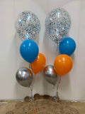 Big Confetti 45cm Balloon with 3 Std Latex Balloons Table Bouquet #confettiT3table