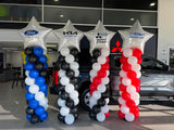 Balloon Column With Star or Round or Supershape Foil Topper