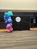 Gold , Pink, Black or Silver Shimmer Wall  with Organic Balloon Garland HIRE