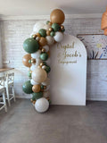 White, Black, Beige, Pink, Blue or Lilac Arch Backdrop Wall Hire with Balloon Garland #WHBD