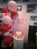 Beige, Pink, Blue or Lilac Arch Backdrop Wall Hire with Balloon Garland #BPBLBD