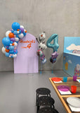 Beige, Pink, Blue or Lilac Arch Backdrop Wall Hire with Balloon Garland #BPBLBD