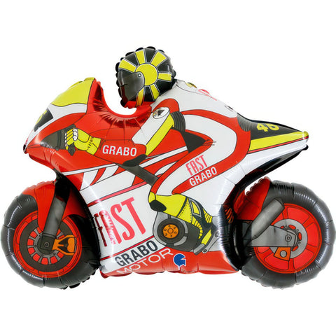 Motorbike Red Foil Shape 74cm (29") INFLATED #012045