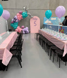 Beige, Pink, Blue or Lilac Arch Backdrop Wall Hire with Balloon Garland #BPBLBD