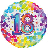 18 18th Colourful Confetti Foil Balloon 45cm #226935