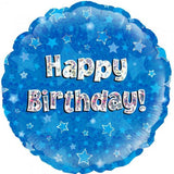 Blue Holographic Happy Birthday INFLATED #227802