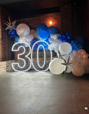 Neon LED 120cm Light Up Numbers White or Multi Coloured