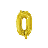 Gold Small Air Filled Number #0 Zero 36cm 14 Inch Foil WILL NOT FLOAT #213000