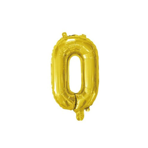 Gold Small Air Filled Number #0 Zero 36cm 14 Inch Foil WILL NOT FLOAT #213000