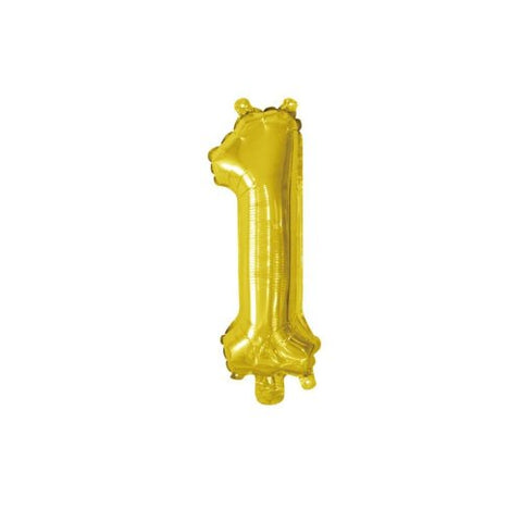 Gold Small Air Filled Number #1 One 36cm 14 Inch Foil WILL NOT FLOAT #213001