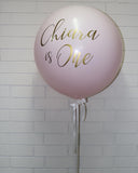 Large 60cm Balloon Helium filled 3-4 day Float Time with Satin Ribbon & Balloon Weight