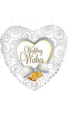 Wedding Wishes 18in Heart Foil INFLATED #14552