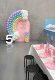Beige, Pink, Blue or Lilac Arch Backdrop Wall Hire with Balloon Garland #BPBLBD