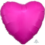 Bright Bubble Gum Pink Foil Solid Colour Heart 45cm (18")  INFLATED #23020