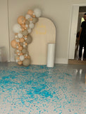 Beige, Pink, Blue or Lilac Arch Backdrop Wall Hire with Balloon Garland #BPBLBD