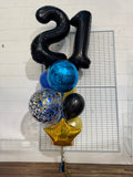 Giant Double Number Birthday Wish with Personalised Balloon Bouquet