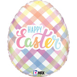 Easter Egg Plaid Foil Shape 45cm (18") INFLATED #26335