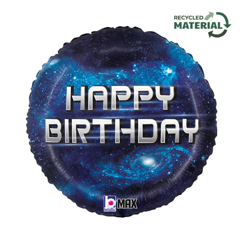 Happy Birthday Galaxy Foil 46cm (18") INFLATED #264724