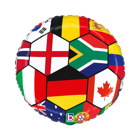 Soccer Ball Nations Flags Foil 45cm (18") INFLATED #267268