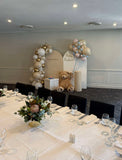 White, Black, Beige, Pink, Blue or Lilac Arch Backdrop Wall Hire with Balloon Garland #WHBD