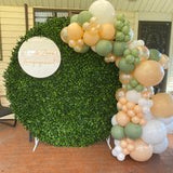 Round Green Wall with Organic Balloon Garland, HIRE ITEM Price From