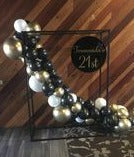 Black Square 3D Frame with Organic Balloon Garland HIRE ITEM