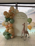 Beige, Pink, Blue or Lilac Arch Backdrop Wall Hire with Balloon Garland #BPBLBD