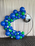Round Mesh Wall with Organic Balloon Garland HIRE ITEM