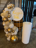 Easel  and Disc with  Balloon Garland HIRE Price from