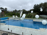 White Pool Balloons Large 60cm  with weight hire