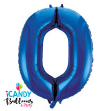 Giant Dark Blue Number Zero 0 Foil 86cm Balloon #213730